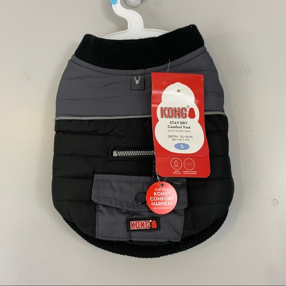 New! Kong Stay Dry Comfort Vest Water Repellent Puffer Rain Coat Jacket - Picture 1 of 6